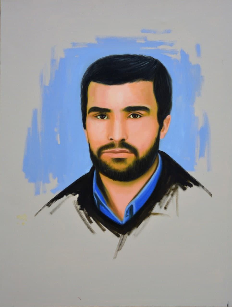 نقاشی چهره شهید مهرداد مصطفوی
